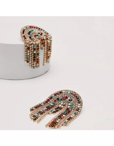  Colorful Shiny Tassel Rhinestone Earring #800460 $13.97 USD, Wholesale Fashion Earrings