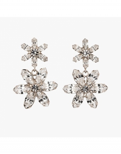 Replica  Simple White Cristal Flower Decor Earrings #800464 $11.72 USD for Wholesale