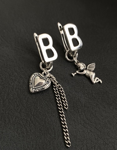 Latest Letter Tassel Heart Angel Pendants Earrings #800465 $6.59 USD, Wholesale Fashion Earrings