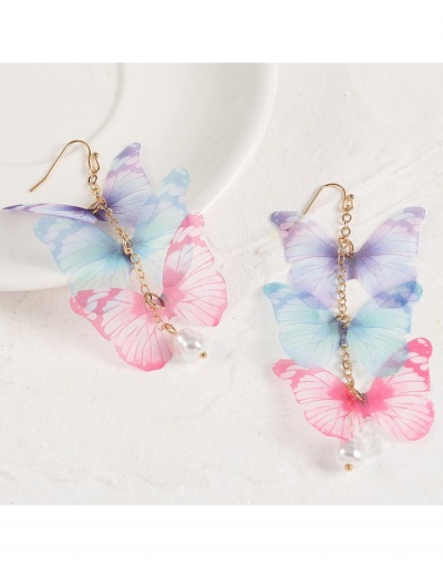 Replica  Cute Butterfly Pattern Contrast Color Design Earrings #800469 $5.62 USD for Wholesale