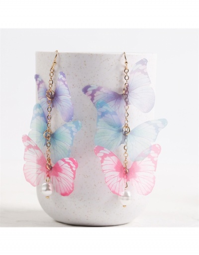 Replica  Cute Butterfly Pattern Contrast Color Design Earrings #800469 $5.62 USD for Wholesale