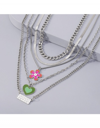 Replica  Chain Flower Personalized Geometric Pendant Necklace #800473 $11.23 USD for Wholesale