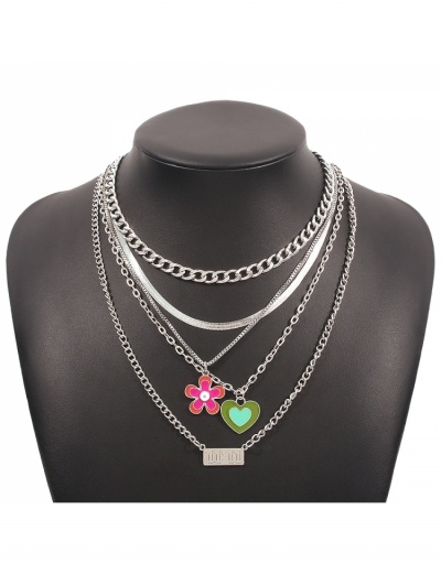 Replica  Chain Flower Personalized Geometric Pendant Necklace #800473 $11.23 USD for Wholesale