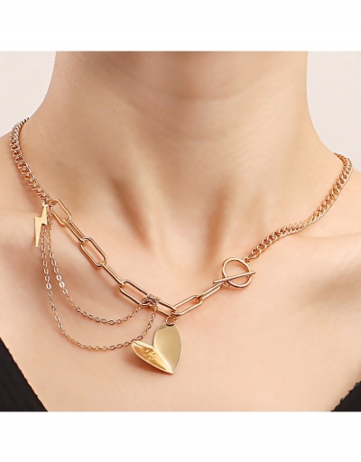  Punk Style Metal Heart Pendant Necklace #800475 $4.56 USD, Wholesale Fashion Necklaces