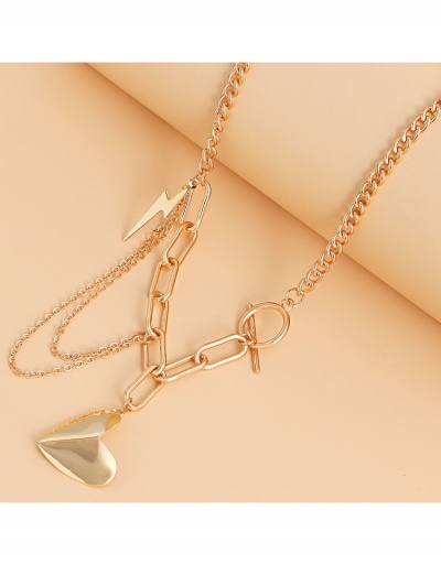 Replica  Punk Style Metal Heart Pendant Necklace #800475 $4.56 USD for Wholesale