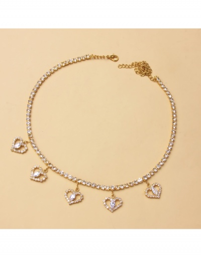 Replica  Fashion Women's Rhinestone Heart-Shaped Necklace #800478 $12.97 USD for Wholesale