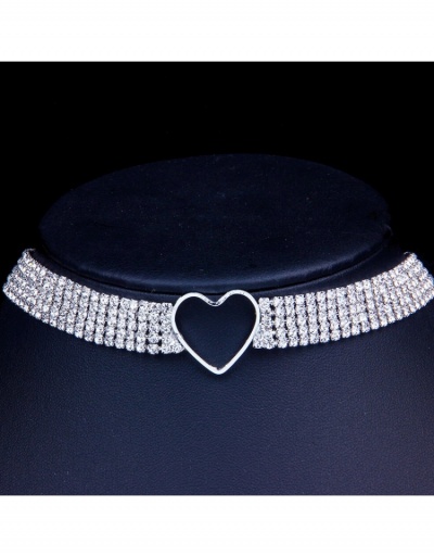 Replica  Heart Rhinestone Trend Simple Necklace #800479 $11.10 USD for Wholesale