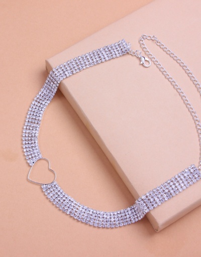 Replica  Heart Rhinestone Trend Simple Necklace #800479 $11.10 USD for Wholesale