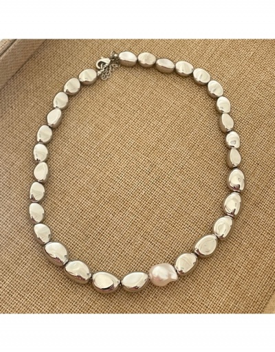 Replica  Irregular Faux Pearl Patchwork Cool Necklace #800487 $13.83 USD for Wholesale