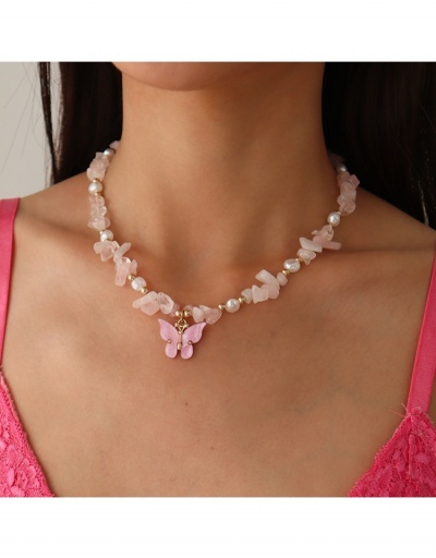  Contrast Color Butterfly Beaded Necklace For Women #800490 $7.48 USD, Wholesale Fashion Necklaces