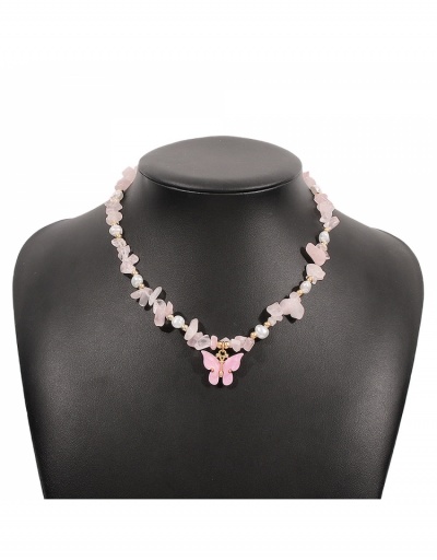 Replica  Contrast Color Butterfly Beaded Necklace For Women #800490 $7.48 USD for Wholesale