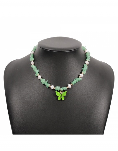 Replica  Contrast Color Butterfly Beaded Necklace For Women #800490 $7.48 USD for Wholesale