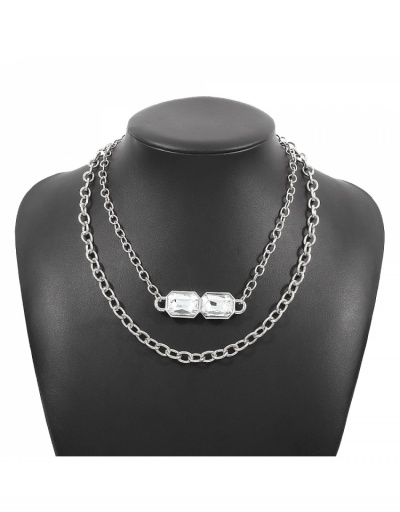 Replica Versatile Simple Design Zircon Chain Necklace #800495 $5.80 USD for Wholesale