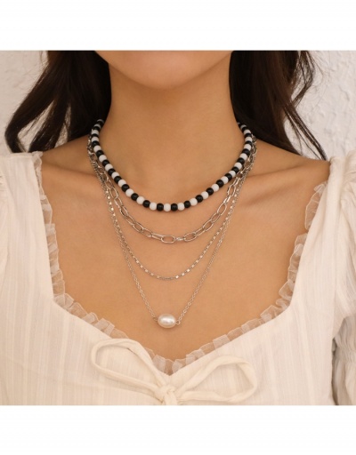 Designer Faux Pearl Beads Layered Pendant Necklace #800496 $7.67 USD, Wholesale Fashion Necklaces