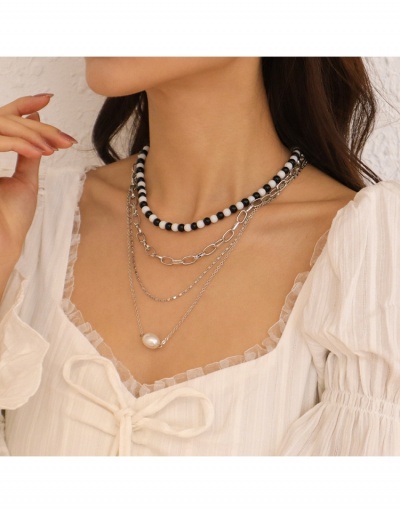 Replica Designer Faux Pearl Beads Layered Pendant Necklace #800496 $7.67 USD for Wholesale