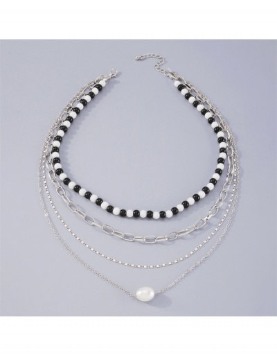 Replica Designer Faux Pearl Beads Layered Pendant Necklace #800496 $7.67 USD for Wholesale