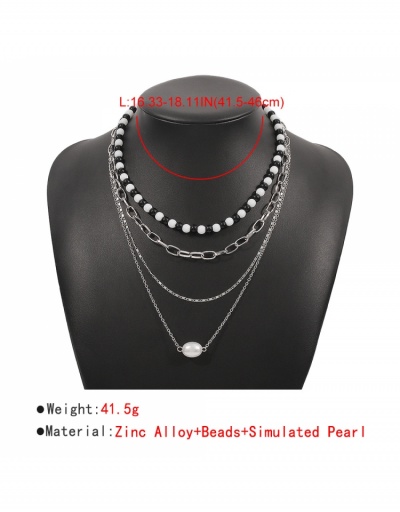 Replica Designer Faux Pearl Beads Layered Pendant Necklace #800496 $7.67 USD for Wholesale