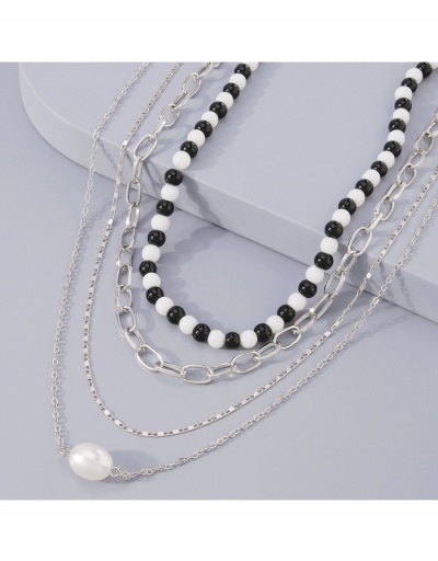 Replica Designer Faux Pearl Beads Layered Pendant Necklace #800496 $7.67 USD for Wholesale