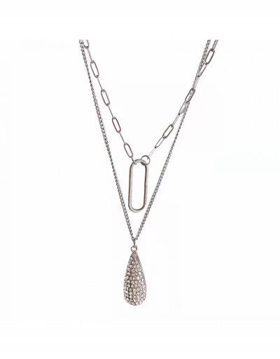 Replica Temperament Double-Layered Water Drop Necklace #800500 $6.15 USD for Wholesale