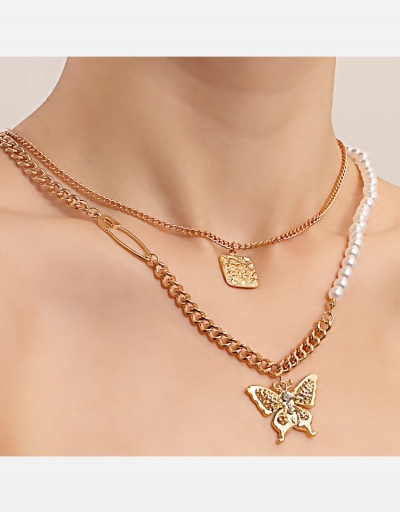  Punk Style Butterfly Pattern Pearl Pendant Necklace #800509 $5.07 USD, Wholesale Fashion Necklaces