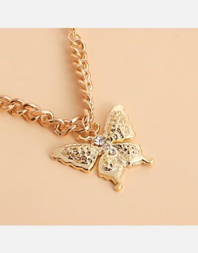 Replica  Punk Style Butterfly Pattern Pearl Pendant Necklace #800509 $5.07 USD for Wholesale