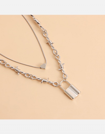 Replica  Punk Style Metal Deco Padlock Pendant Necklace #800510 $4.65 USD for Wholesale