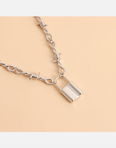 Replica  Punk Style Metal Deco Padlock Pendant Necklace #800510 $4.65 USD for Wholesale