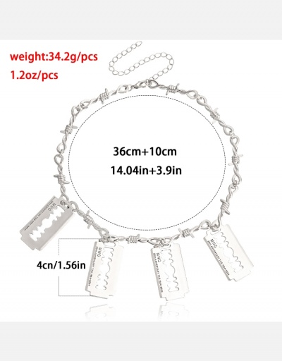 Replica   Fashion Thorn Texture Blade Necklace #800511 $4.51 USD for Wholesale