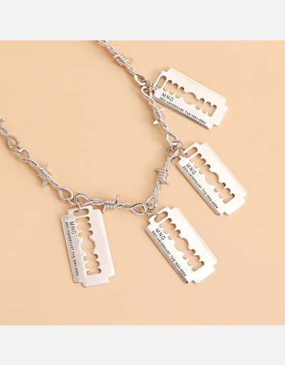 Replica   Fashion Thorn Texture Blade Necklace #800511 $4.51 USD for Wholesale