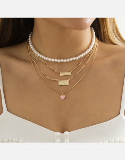 Replica Multi-layered Chain Heart Layered Necklace #800514 $7.59 USD for Wholesale