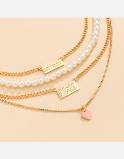 Replica Multi-layered Chain Heart Layered Necklace #800514 $7.59 USD for Wholesale