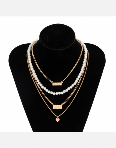 Replica Multi-layered Chain Heart Layered Necklace #800514 $7.59 USD for Wholesale