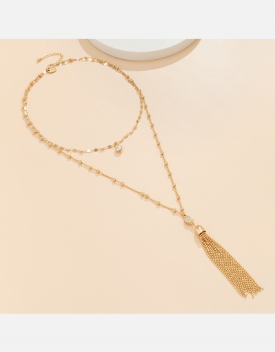 Replica Sexy Chain Tassels Rhinestone Layered Necklace #800517 $7.87 USD for Wholesale