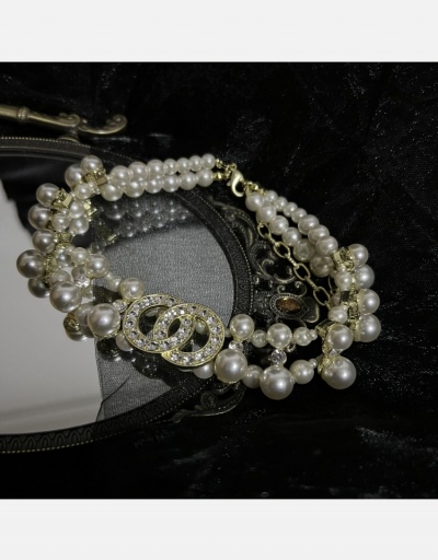 Replica Elegant Rhinestone Faux Pearl Necklaces For Women #800519 $15.48 USD for Wholesale