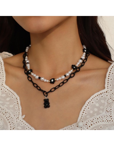 Replica Casual Faux Pearl Pendant Necklaces #800529 $6.85 USD for Wholesale