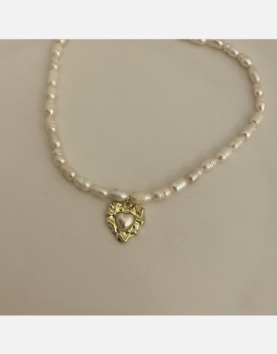 Replica Vintage Baroque Faux Pearl Heart Women's Necklaces #800532 $11.83 USD for Wholesale