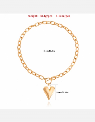 Replica  Heart Pendant Hollow Out Simple Female Necklace #800534 $4.17 USD for Wholesale