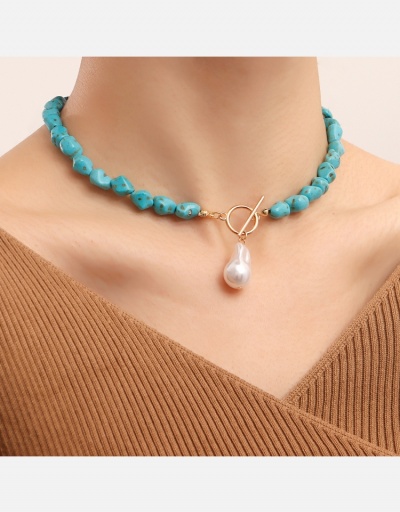 Replica  Irregular Faux Pearl Pendant Women's Necklace #800535 $5.13 USD for Wholesale