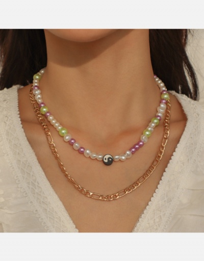 Personalized Double Layer Faux Pearl Chain Necklace #800537 $6.16 USD, Wholesale Fashion Necklaces