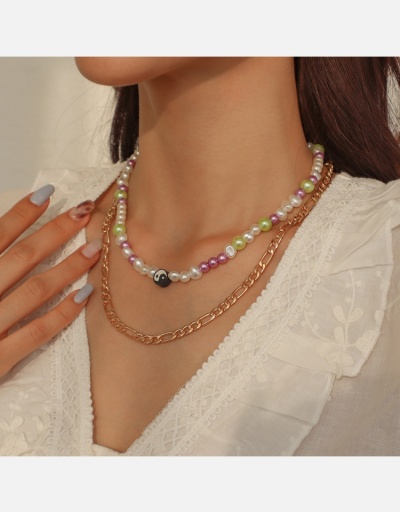 Replica Personalized Double Layer Faux Pearl Chain Necklace #800537 $6.16 USD for Wholesale