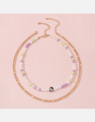 Replica Personalized Double Layer Faux Pearl Chain Necklace #800537 $6.16 USD for Wholesale