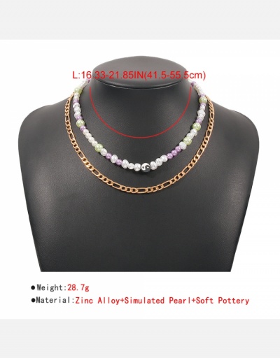 Replica Personalized Double Layer Faux Pearl Chain Necklace #800537 $6.16 USD for Wholesale