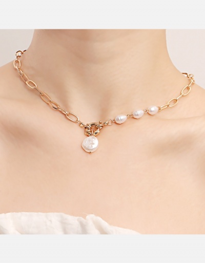 Replica  Faux Pearl Versatile Simple Pendant Necklace #800540 $4.18 USD for Wholesale