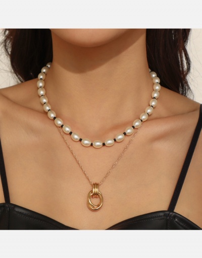 Fashion Ladies Faux Pearl Layered Pendant Necklace #800546 $6.10 USD, Wholesale Fashion Necklaces