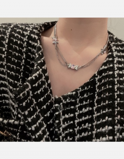 Sweet Cool Bow Rhinestone Personalised Necklace #800547 $8.76 USD, Wholesale Fashion Necklaces