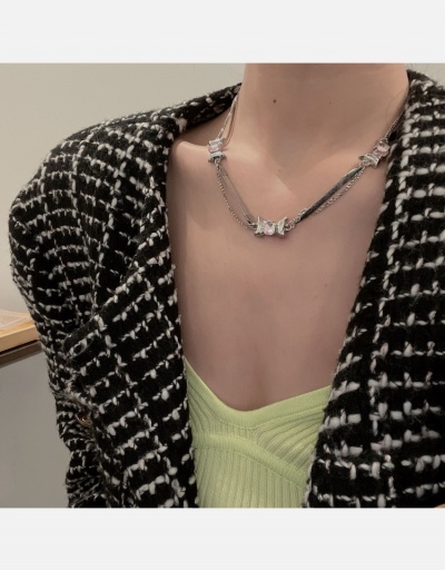 Replica Sweet Cool Bow Rhinestone Personalised Necklace #800547 $8.76 USD for Wholesale