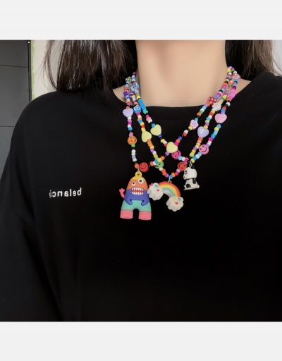   Fashion Contrast Color Cartoon Pattern Personality Necklace #800549 $5.63 USD, Wholesale Fashion Necklaces