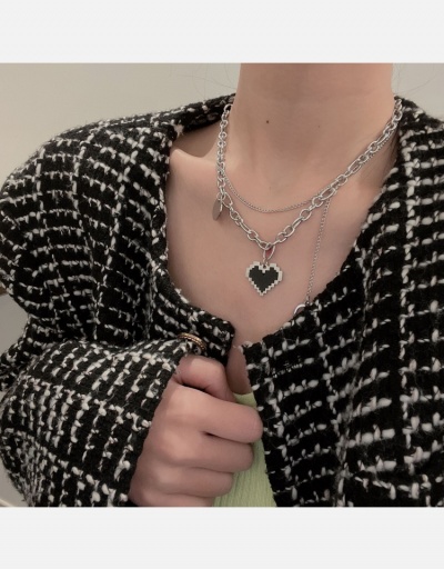 Cool Hip Hop Sense Black Heart Chain Necklace #800550 $7.85 USD, Wholesale Fashion Necklaces