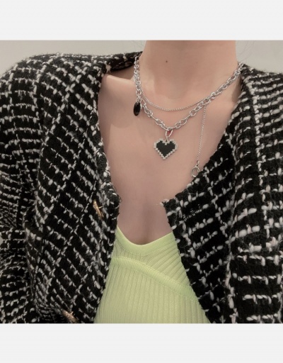 Replica Cool Hip Hop Sense Black Heart Chain Necklace #800550 $7.85 USD for Wholesale