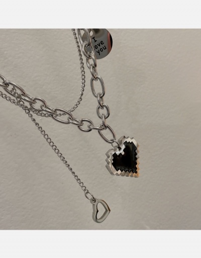 Replica Cool Hip Hop Sense Black Heart Chain Necklace #800550 $7.85 USD for Wholesale